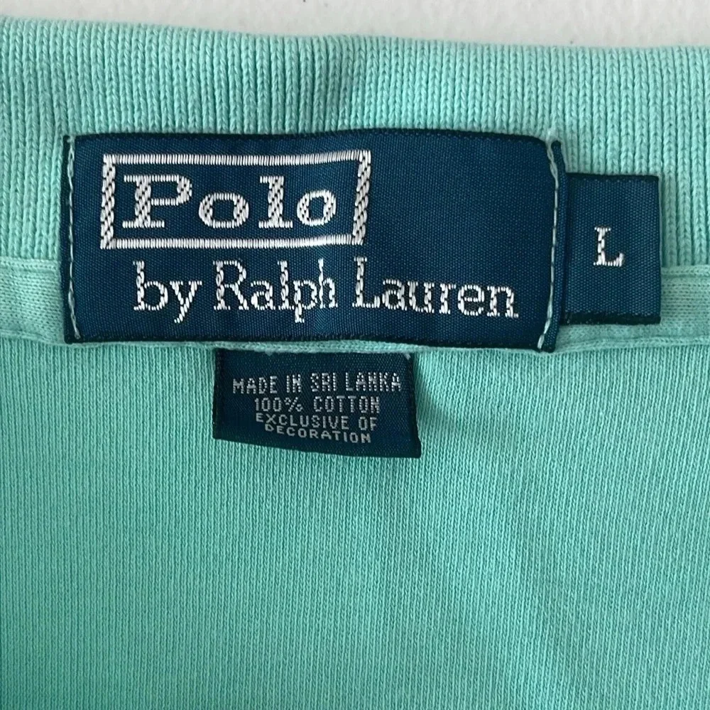 Polo Ralph Lauren 100% Cotton Mint Green Polo Size Large
